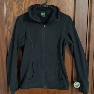Koppen Reversible Black Fleece Full Zip Jacket Size Small